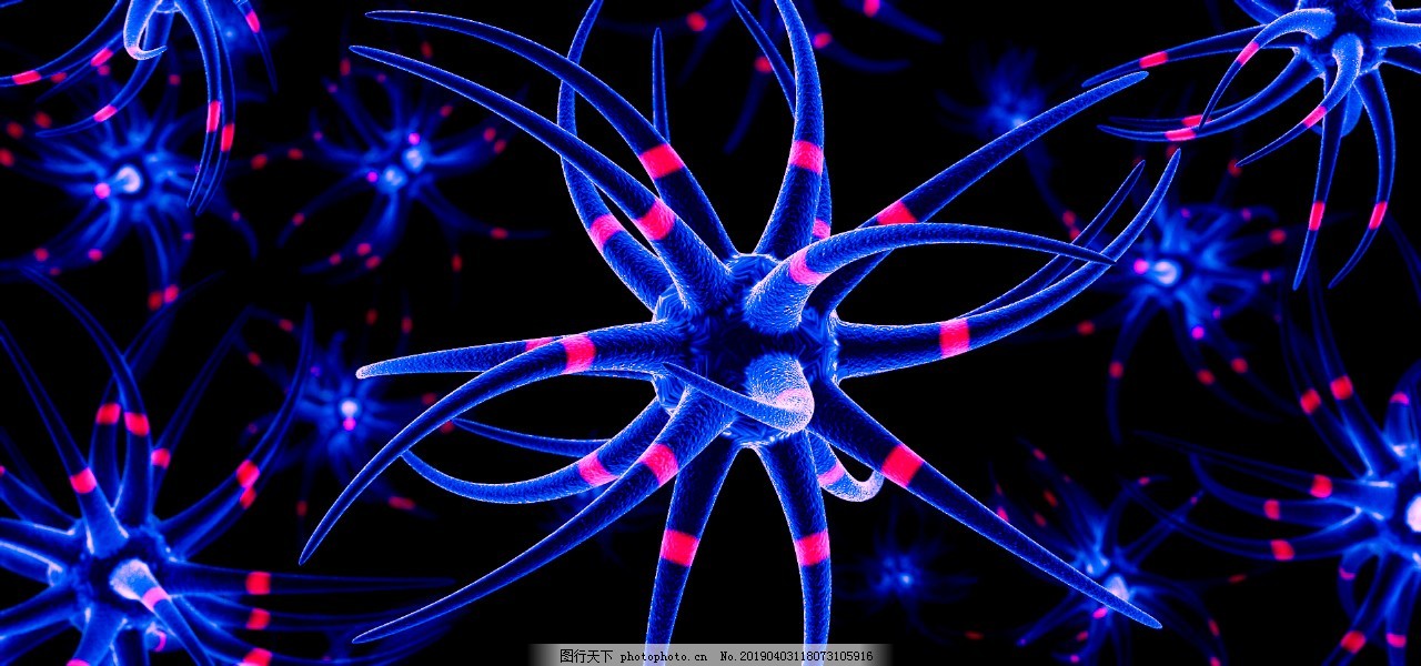 C4D医疗医学科研脑细胞生物科学实验海报图