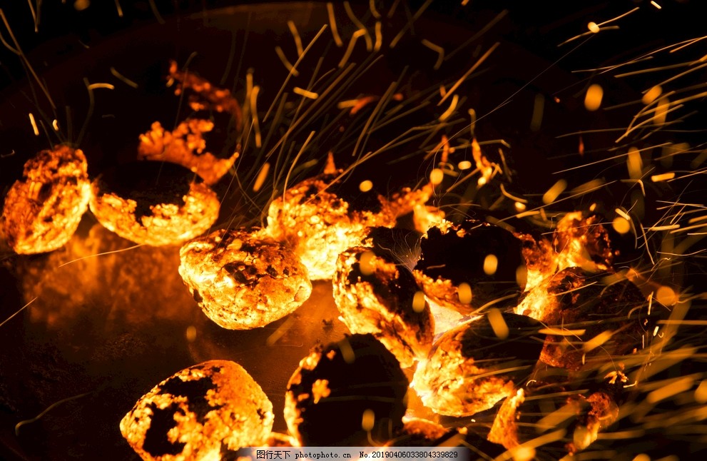 烧红炭火 花火 大图 火焰 火星子 火花 火光 大火 火苗 摄影图片