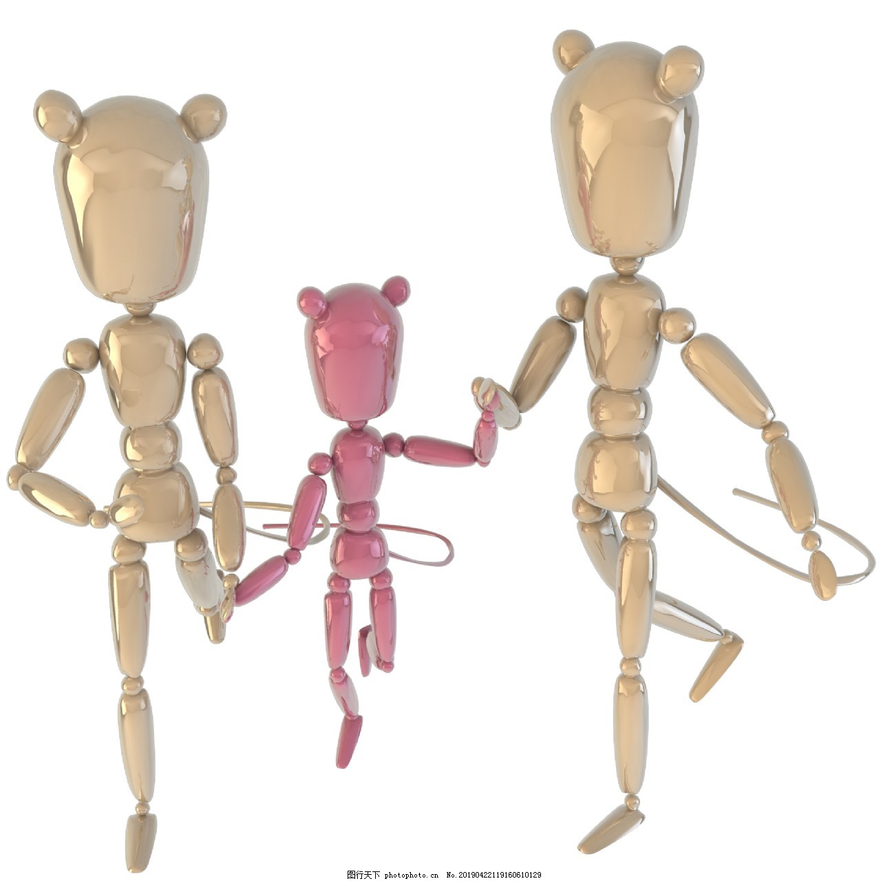 金色3d小人亲子游戏时光