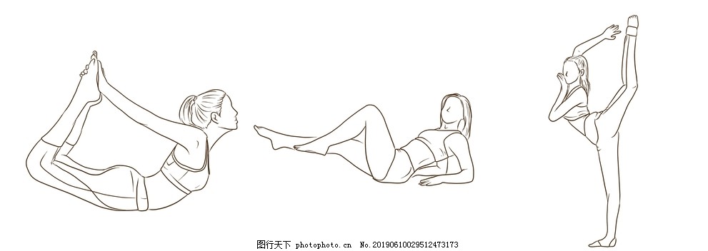 瑜伽全套动作剪影图片