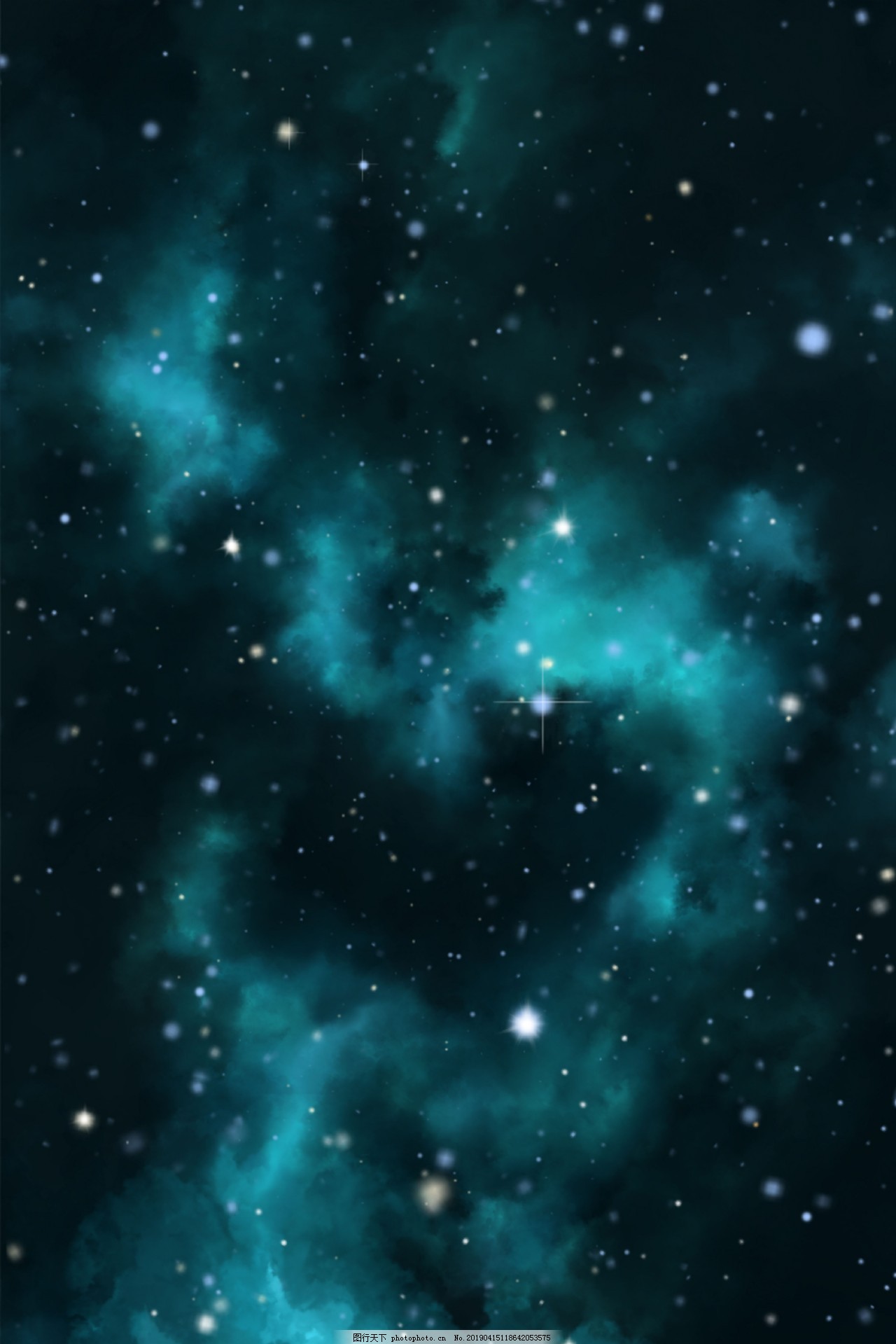 唯美卡通风星空风景夜空星辰背景海报图片 H5背景 底纹边框 图行天下素材网