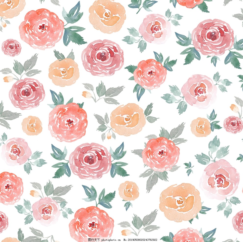 手绘小清新花图片 背景底纹 底纹边框 图行天下素材网
