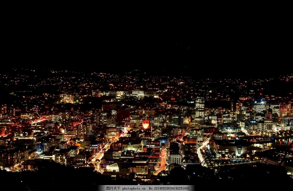 城市夜景繁华灯火图片 自然风景 自然景观 图行天下素材网